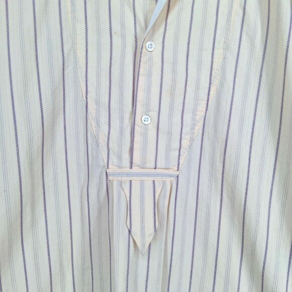 RALPH LAUREN Blue Label Vintage Peasant Poet Bib Blouse Cream Purple Stripe 10 - Picture 4 of 13